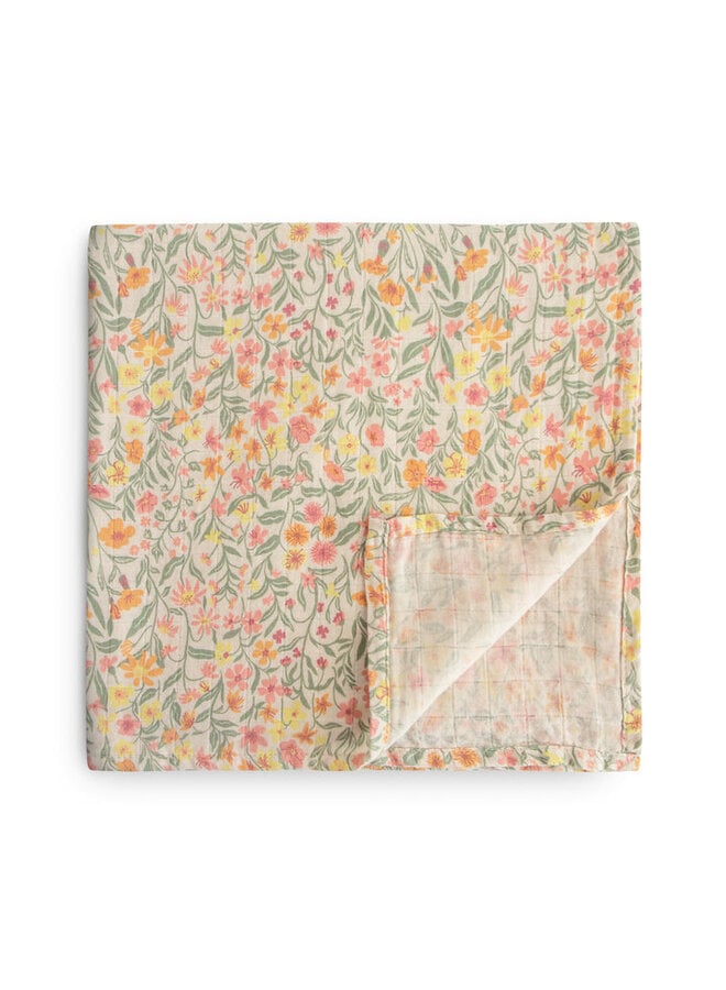 Mushie | swaddle | pastel blooms
