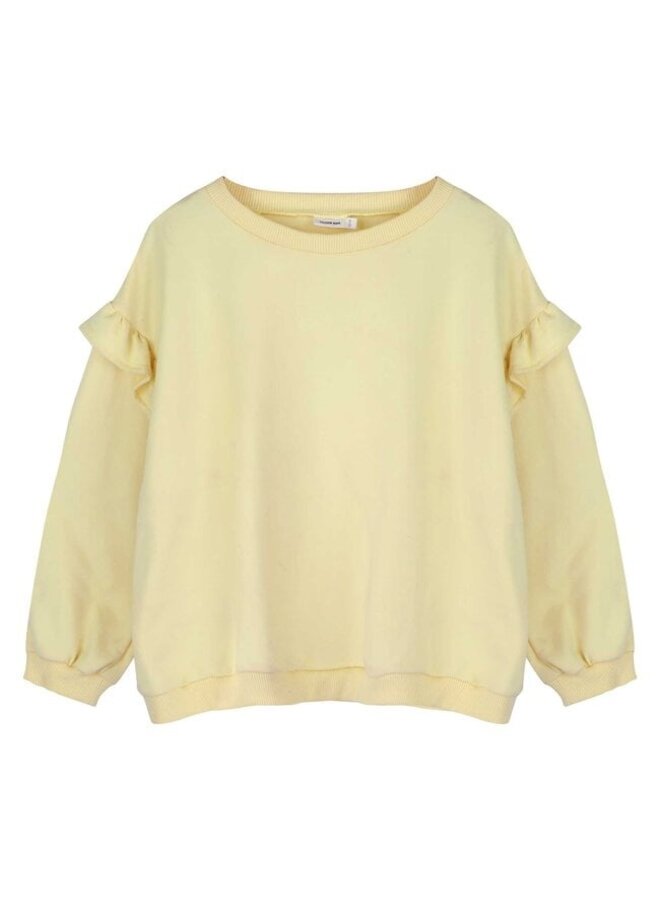Jacky Sue | lois ruffle sweater | pastel yellow