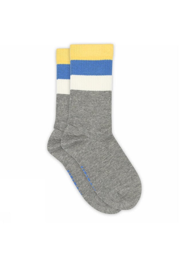MP Denmark | wide stripes socks | light grey melange