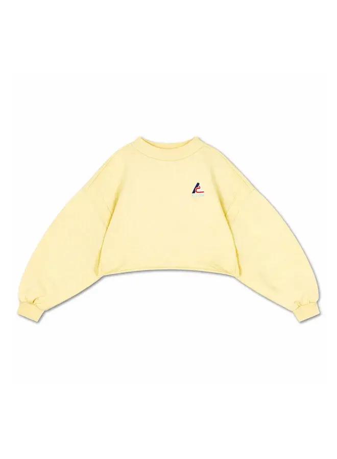Repose | crop heart sweater | soft butter yellow