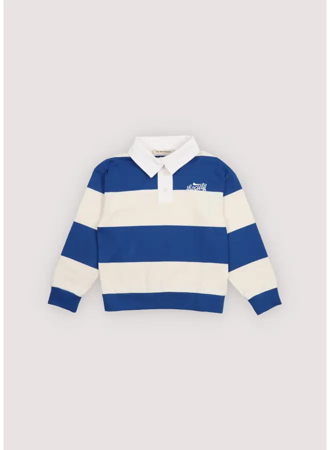 The New Society | brezo polo deep sea blue stripes