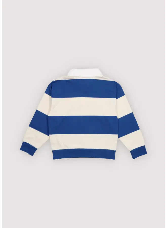 The New Society | brezo polo deep sea blue stripes