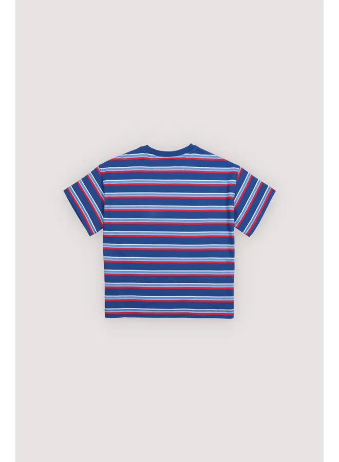 The New Society | ciclan t-shirt deep sea blue mini stripes
