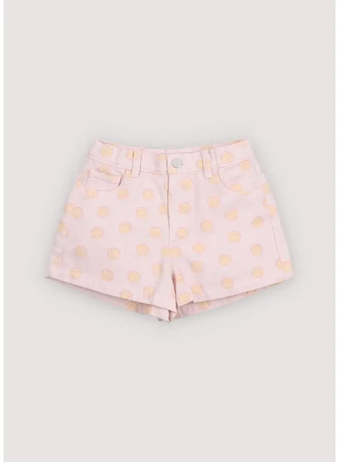 The New Society | smiley denim short smiley print