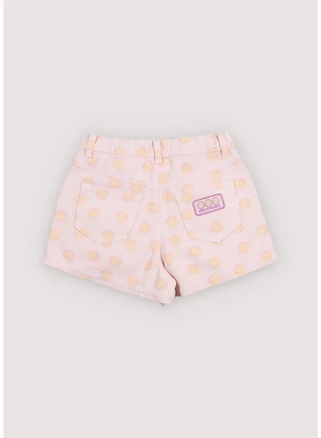 The New Society | smiley denim short smiley print