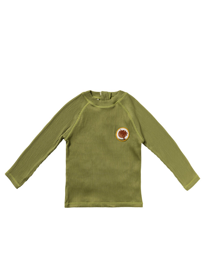 Salted Stories | solid rib swim longsleeve | iguana