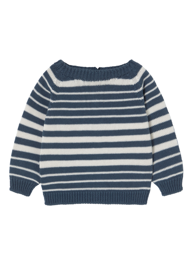 Li & Me | romeo | striped pearl knit | cream-indigo