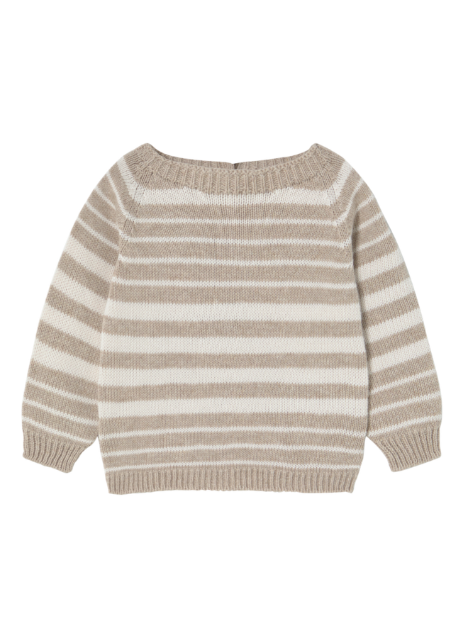 Li & Me | romeo | striped pearl knit | cream-toasted
