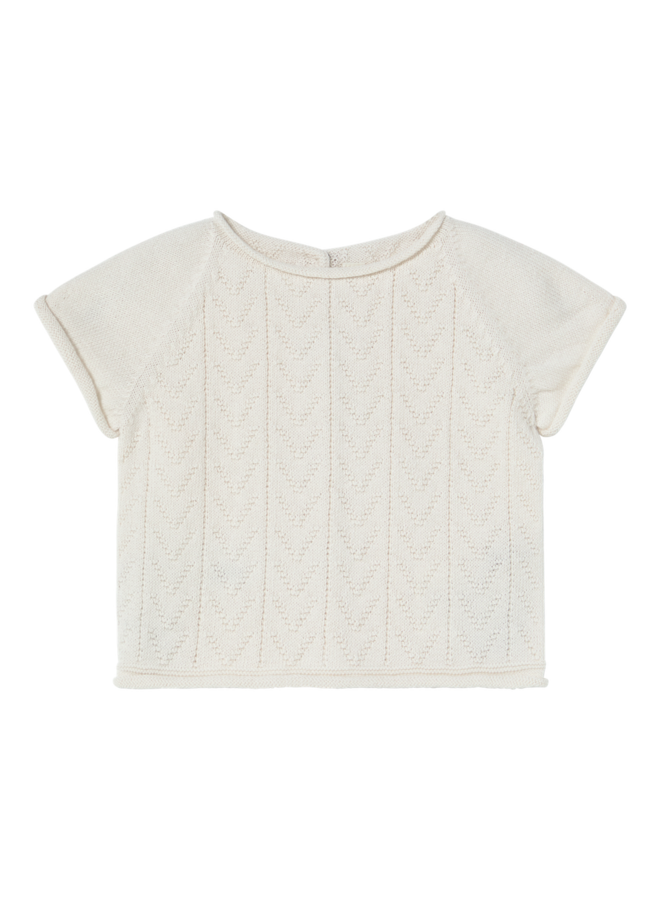 Li & Me | mikos | short sleeve sweater | cream