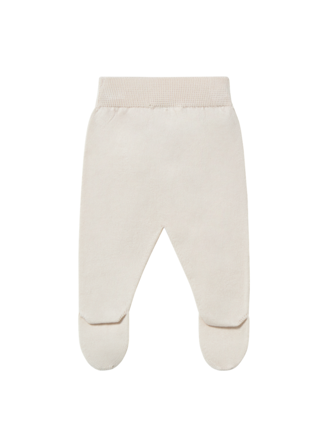 Li & Me | | liam | plain knit trousers with feet | cream