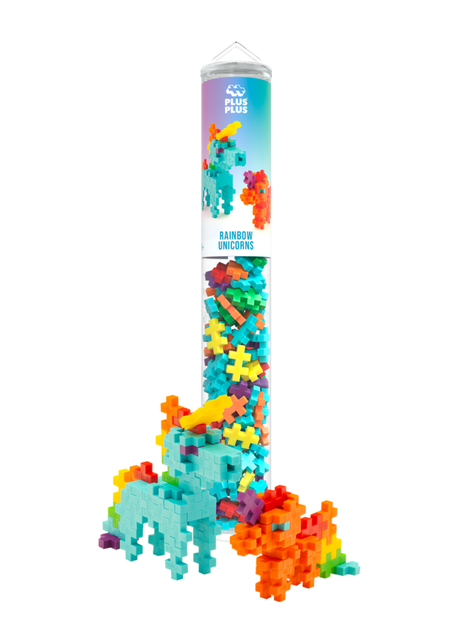 Plus-Plus | tube 100 stuks | rainbow unicorns