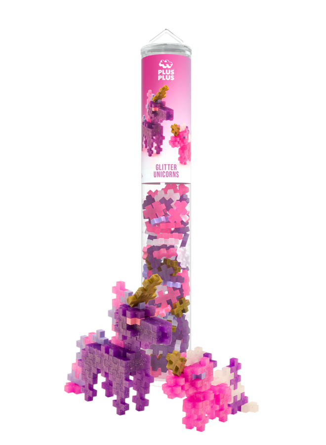 Plus-Plus | tube 100 stuks | glitter unicorns