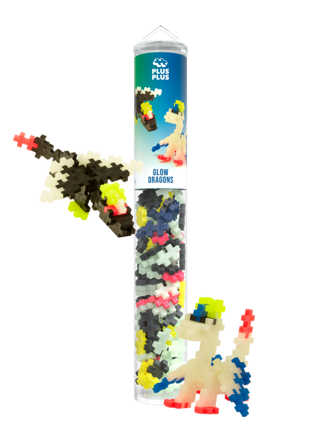 Plus-Plus | tube 100 stuks | glow dragons