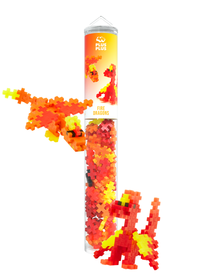 Plus-Plus | tube 100 stuks | fire dragons
