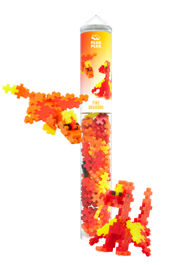 Plus-Plus | tube 100 stuks | fire dragons