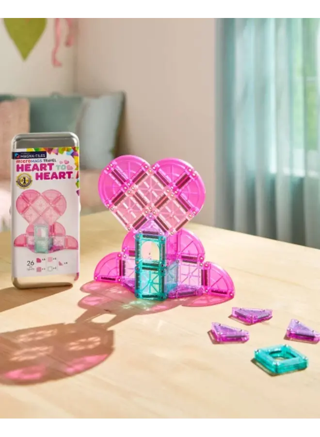 Magna-tiles | heart to heart 26-piece travel set