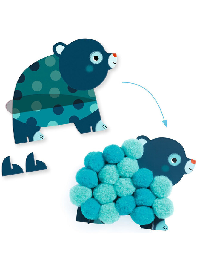 Djeco | knutselset dieren en pompons