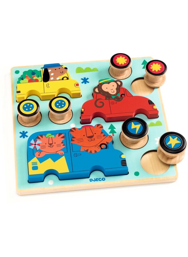 Djeco | houten puzzel | puzz & roll color