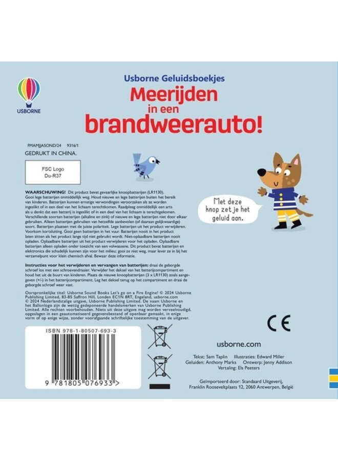 Boeken | geluidenboek | meerijden in een brandweerauto