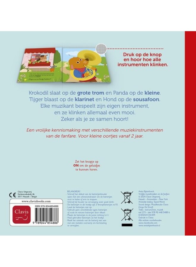 Boeken | geluidenboek | vrolijke muziekmakers en de fanfare | 2+