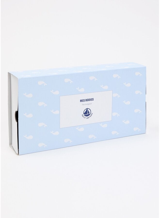 Petit Bateau | set van 5 rompers | blauw