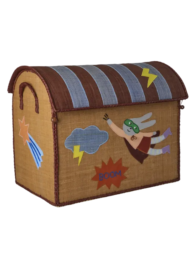 Rice | raffia basket | hero theme blue | large