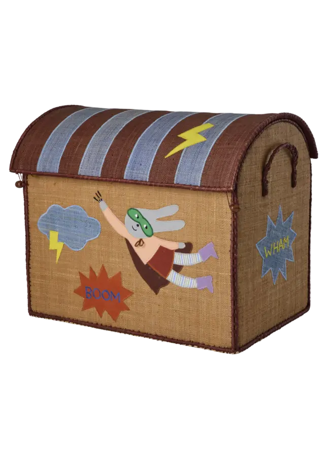 Rice | raffia basket | hero theme blue | large