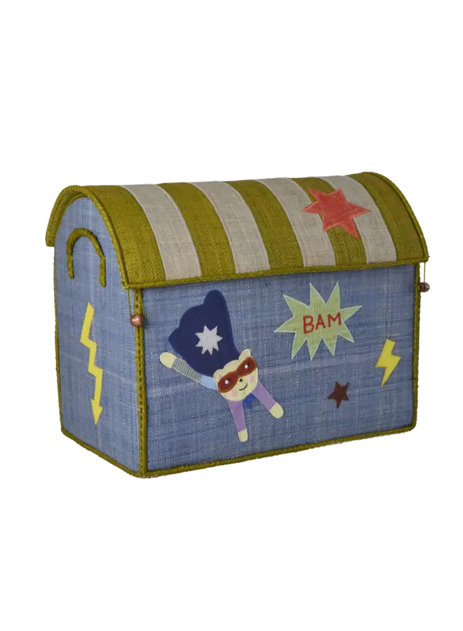 Rice | raffia basket | hero theme blue | medium