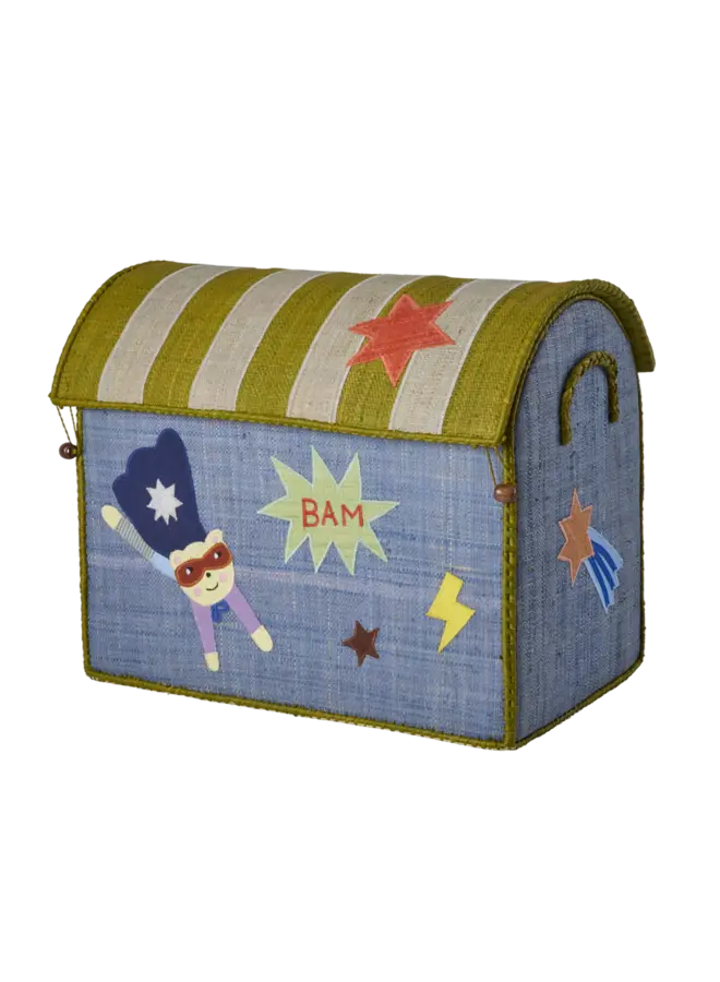 Rice | raffia basket | hero theme blue | medium