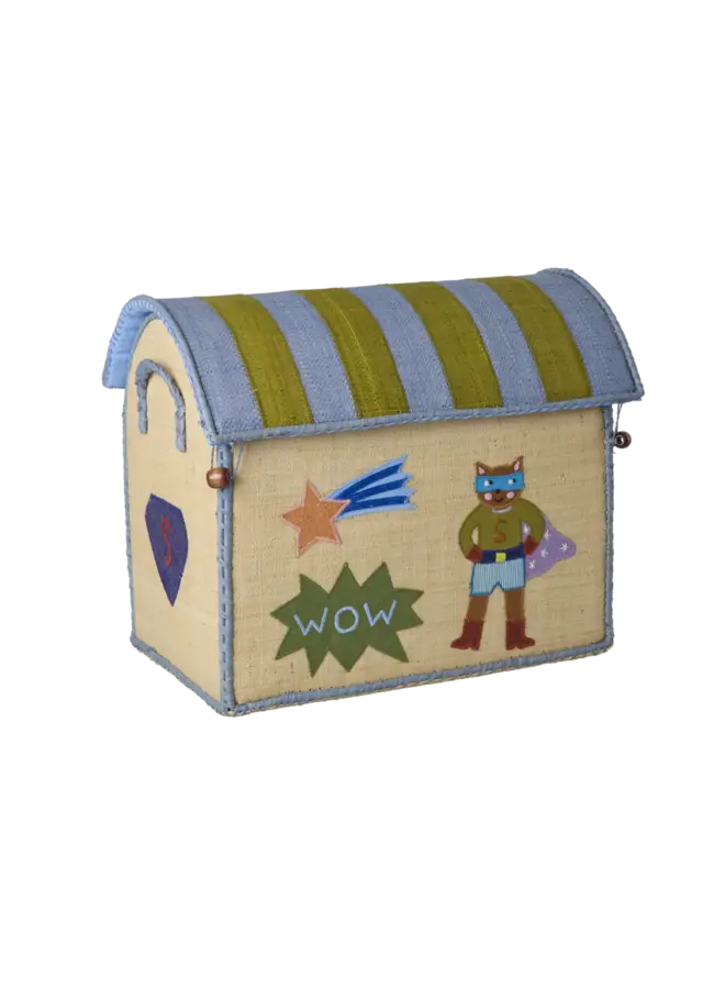 Rice | raffia basket | hero theme blue | small