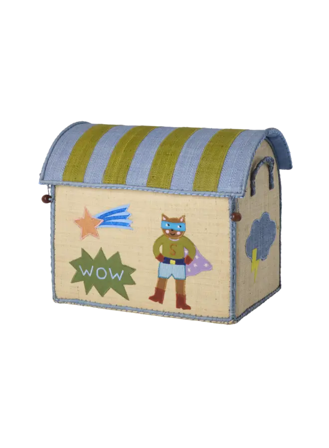 Rice | raffia basket | hero theme blue | small