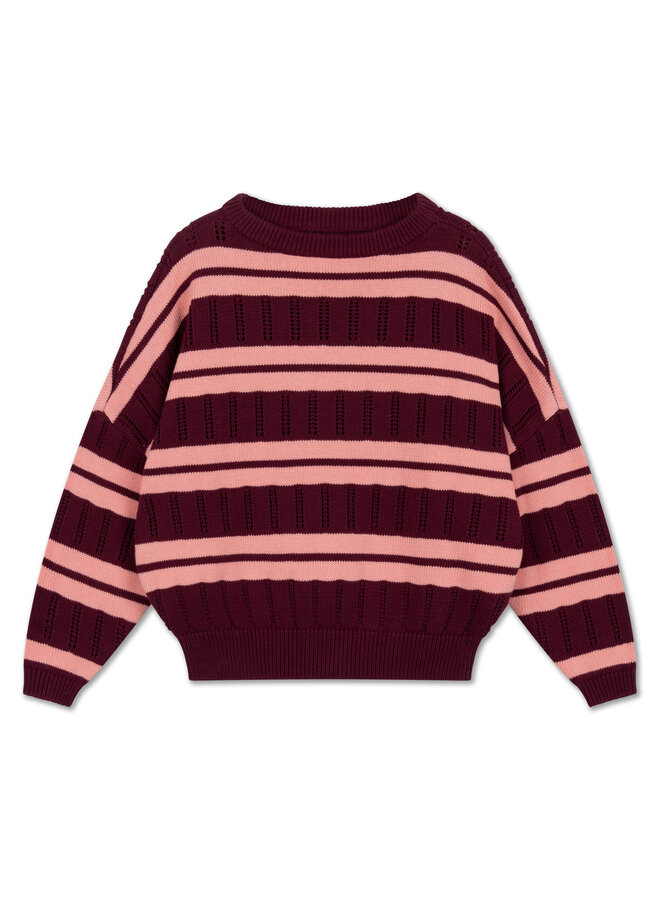 Repose | knit slouchy sweater | mulberry flamingo ajour