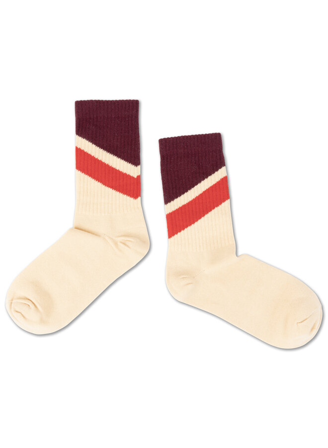 Repose | sporty socks | sand diagonal stripe