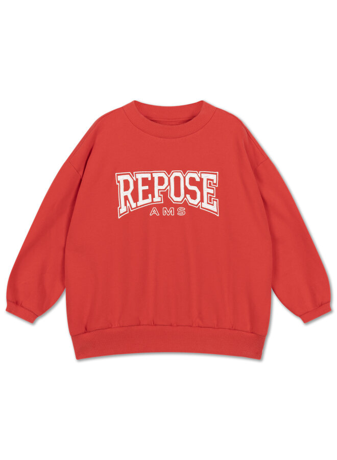 Repose | cozy drop sweater | firecracker red