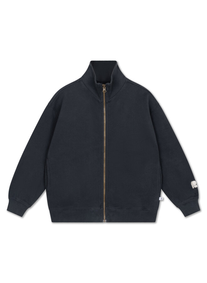 Repose | zip up sweater | moonless night black
