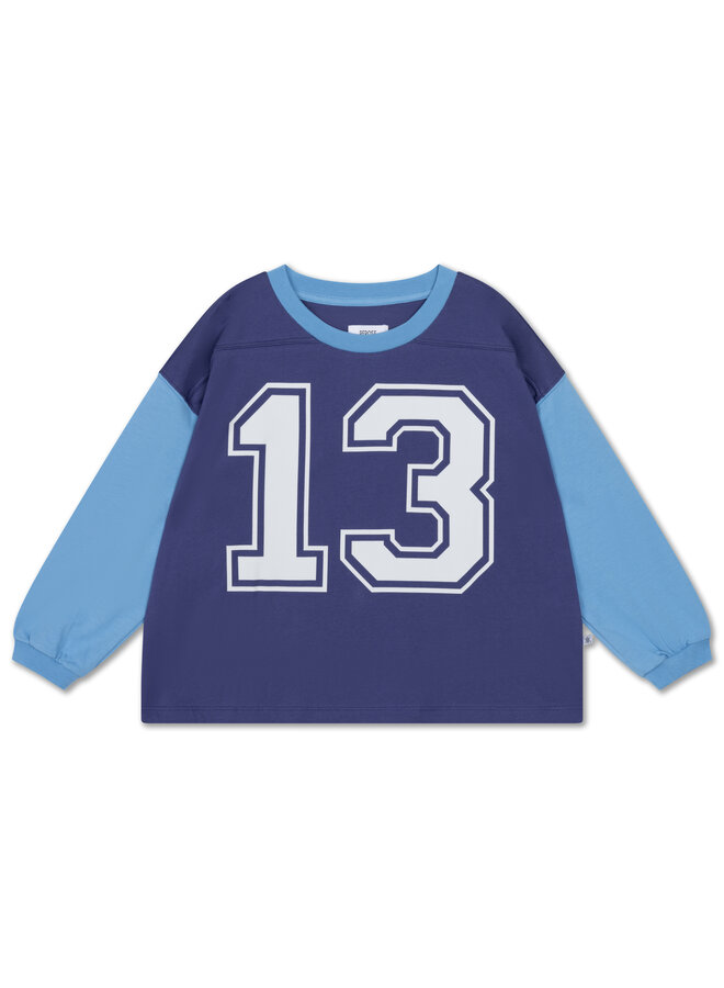 Repose | sporty jersey tee | eclipse blue color block