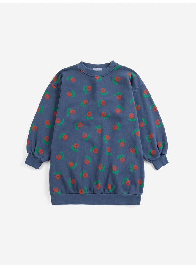 Bobo Choses | stamp bloom all over sweatshirt dress | navy blue