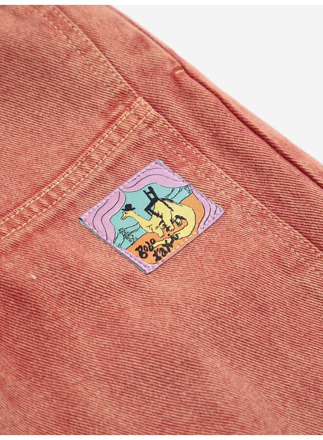 Bobo Choses | taxi saurus tag twill pants | red