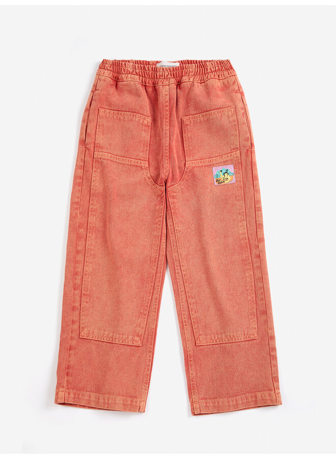 Bobo Choses | taxi saurus tag twill pants | red