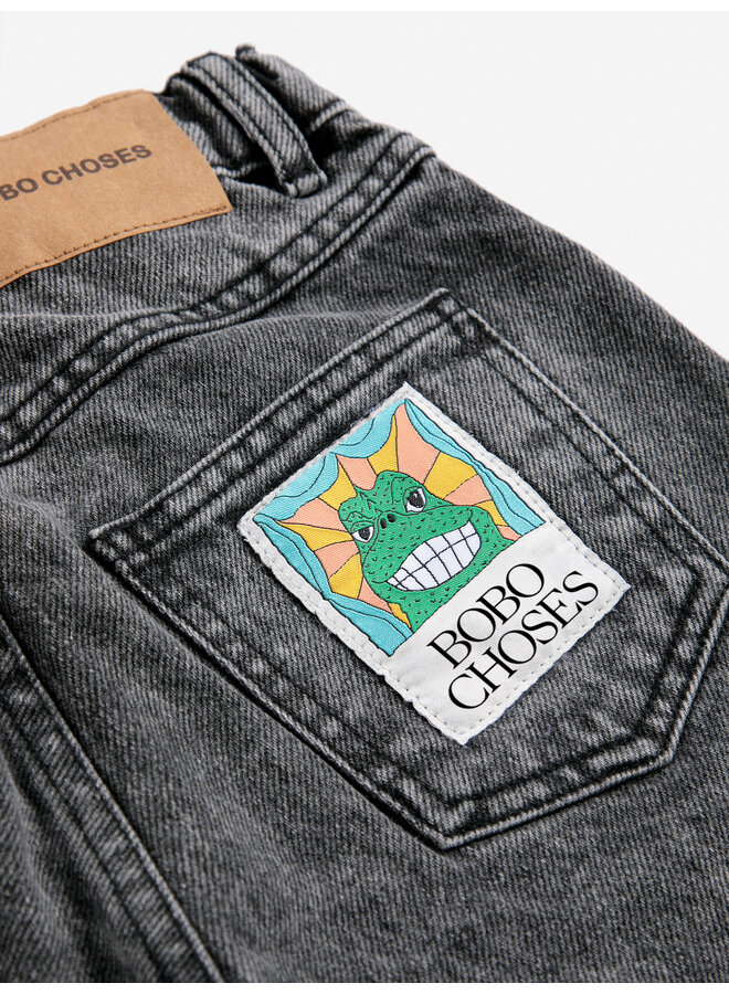 Bobo Choses | beast tag denim pants | black