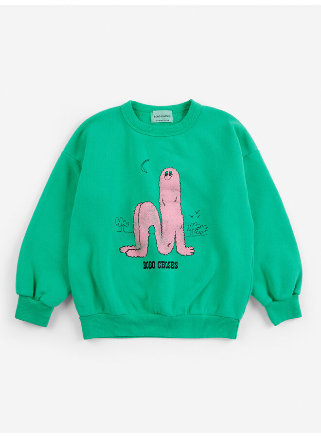 Bobo Choses | long puff sweatshirt | green