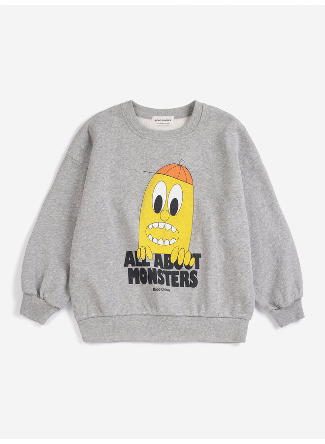 Bobo Choses | bigtooth lemon sweatshirt | light heather grey