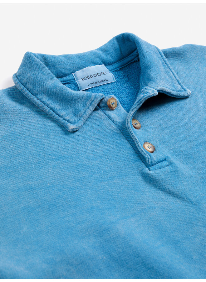 Bobo Choses | beast tag polo sweatshirt | light blue