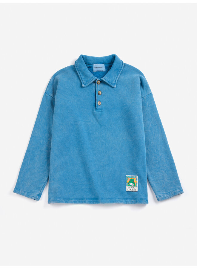Bobo Choses | beast tag polo sweatshirt | light blue