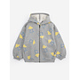 Bobo Choses | pixel abduction all over zipped hoodie | light heather grey