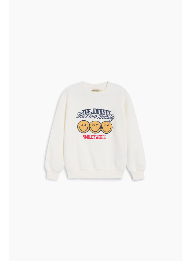 The New Society | smiley sweatshirt whisper white