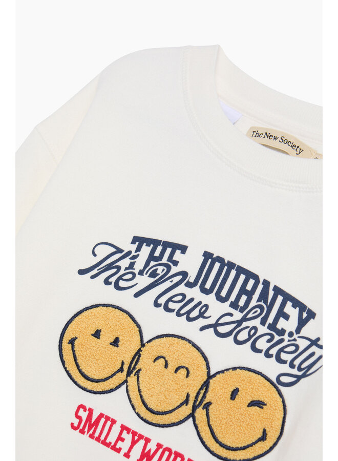 The New Society | smiley sweatshirt whisper white
