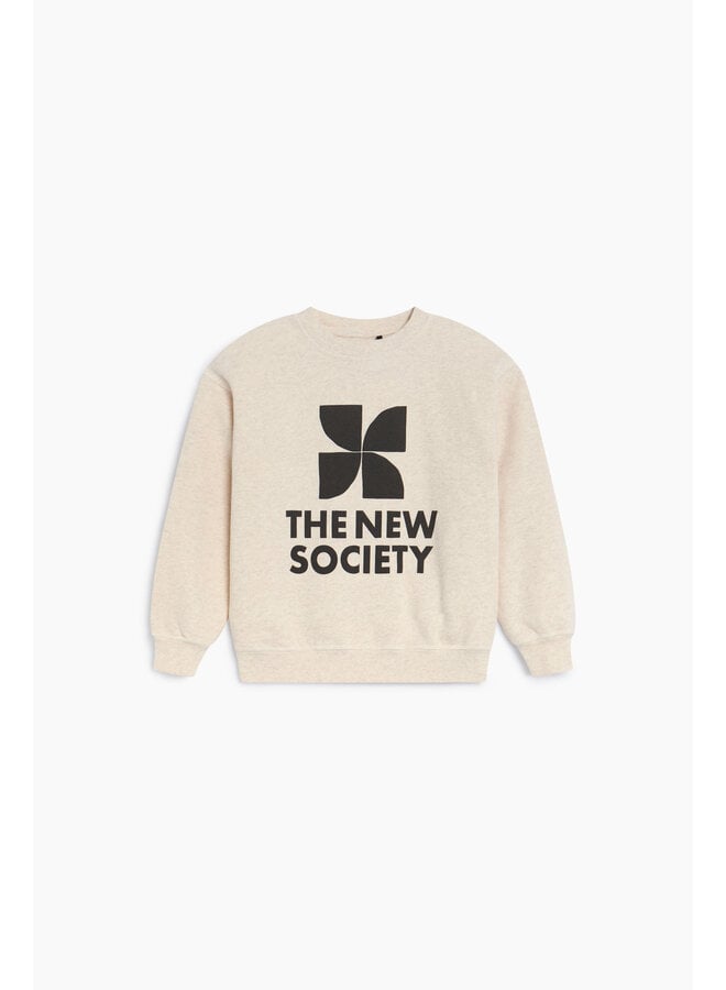 The New Society | tns logo sweatshirt whisper white melange