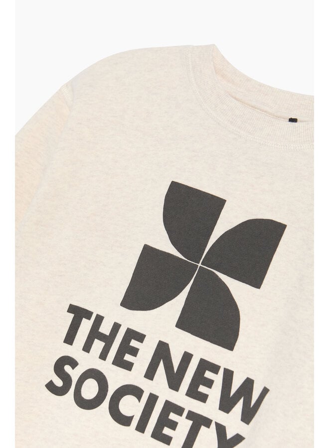 The New Society | tns logo sweatshirt whisper white melange