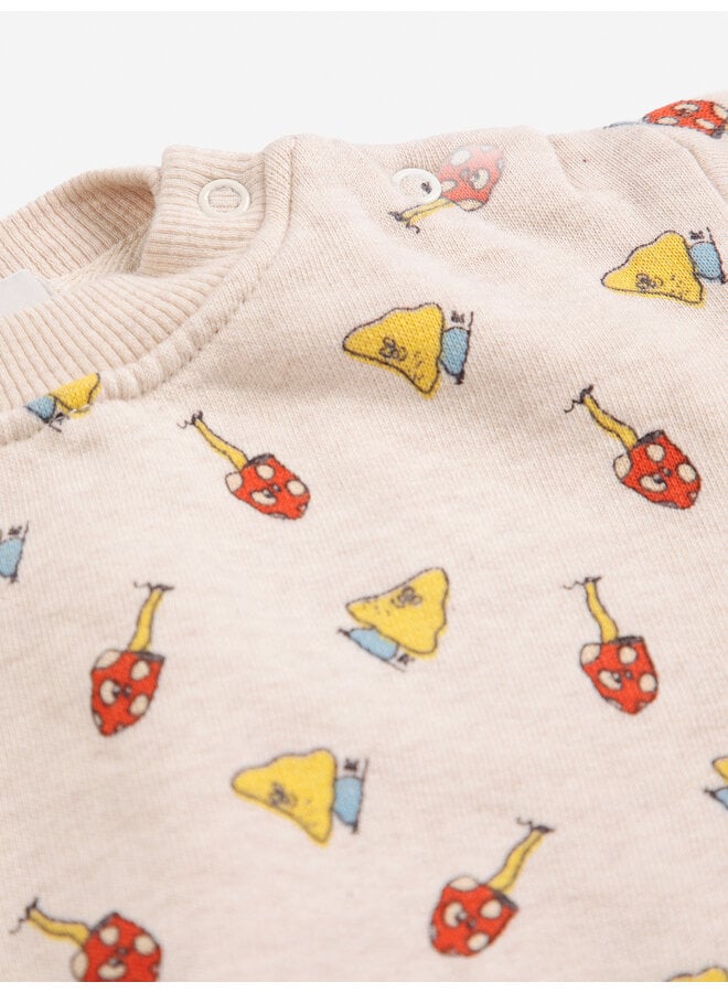 Bobo Choses | mush monster duo all over sweatshirt | offwhite